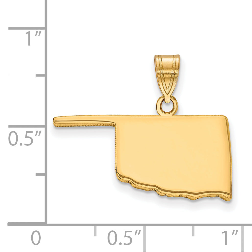 Gold Plated Sterling Silver/Gold Oklahoma State Pendant