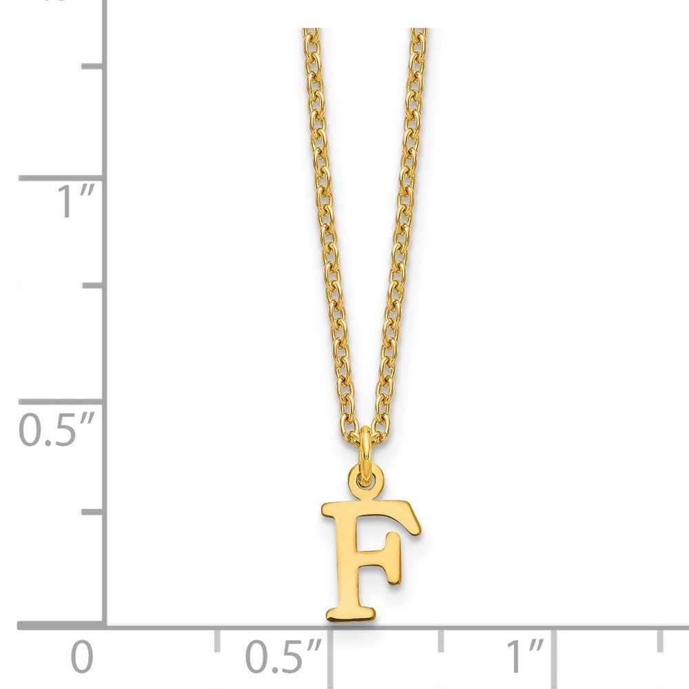 Gold Plated Sterling Silver Cutout Letter F Initial Necklace