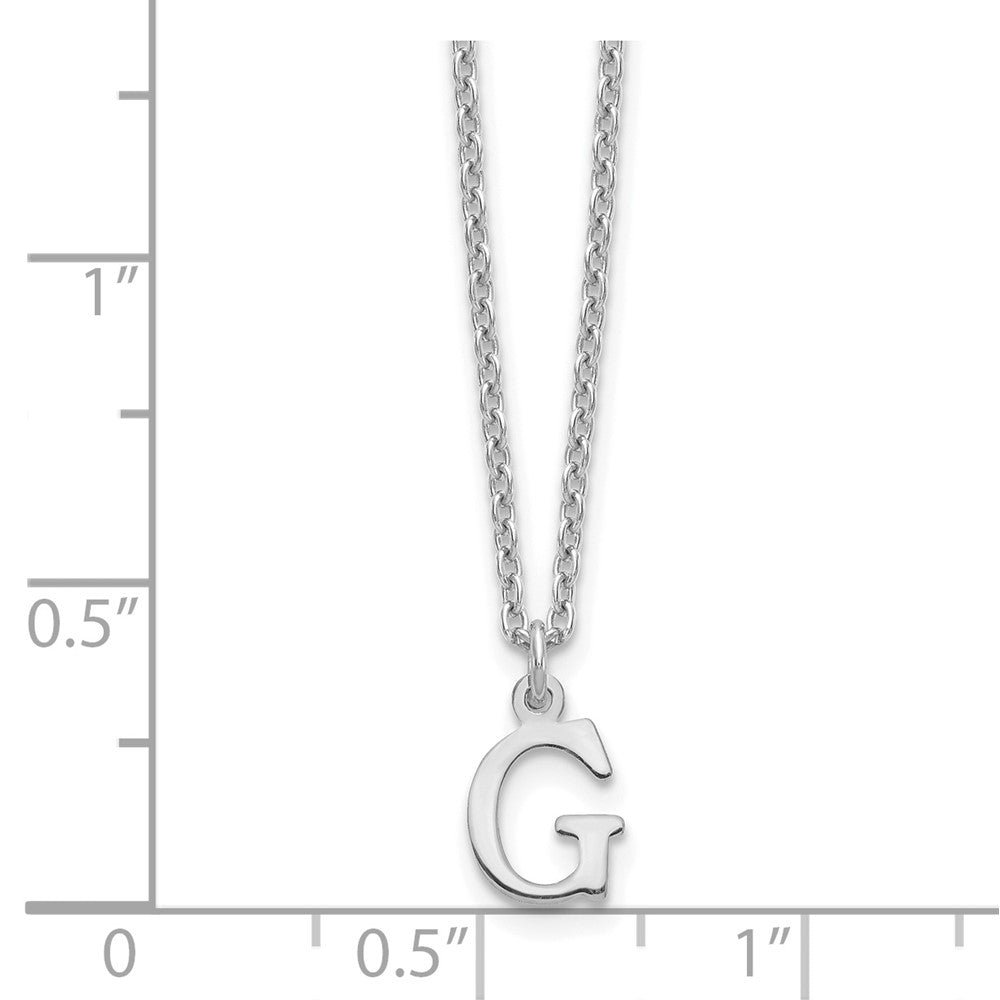 Sterling Silver Rhodium Plated Cutout Letter G Initial Necklace