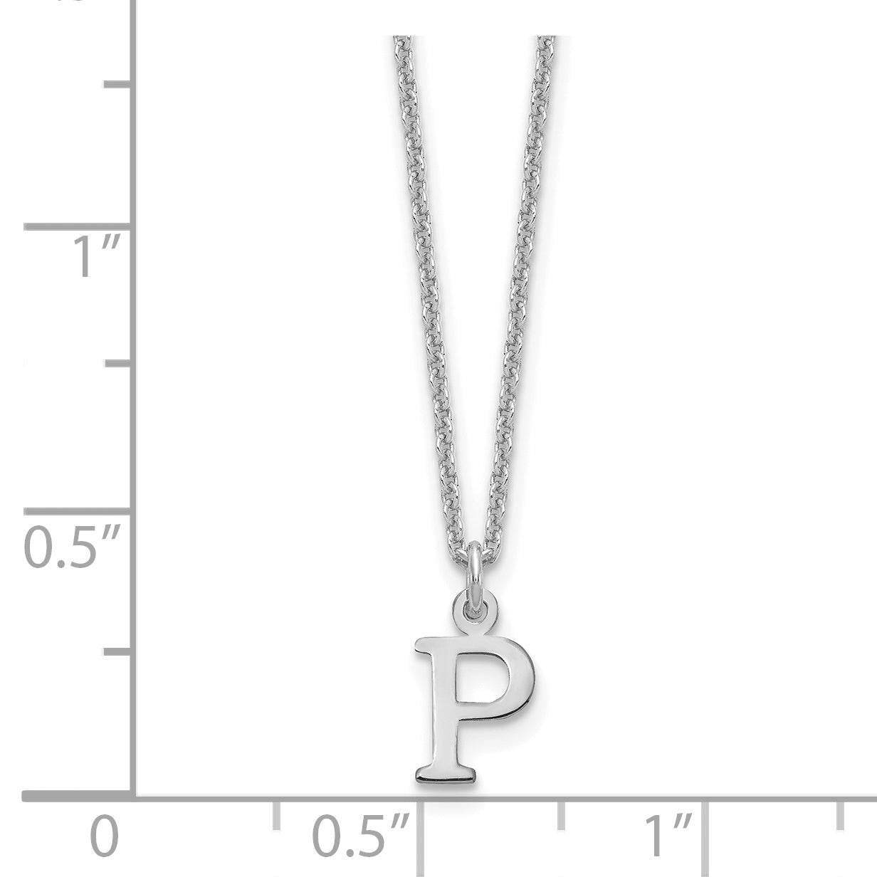 10K White Gold 10Kw Cutout Letter P Initial Necklace
