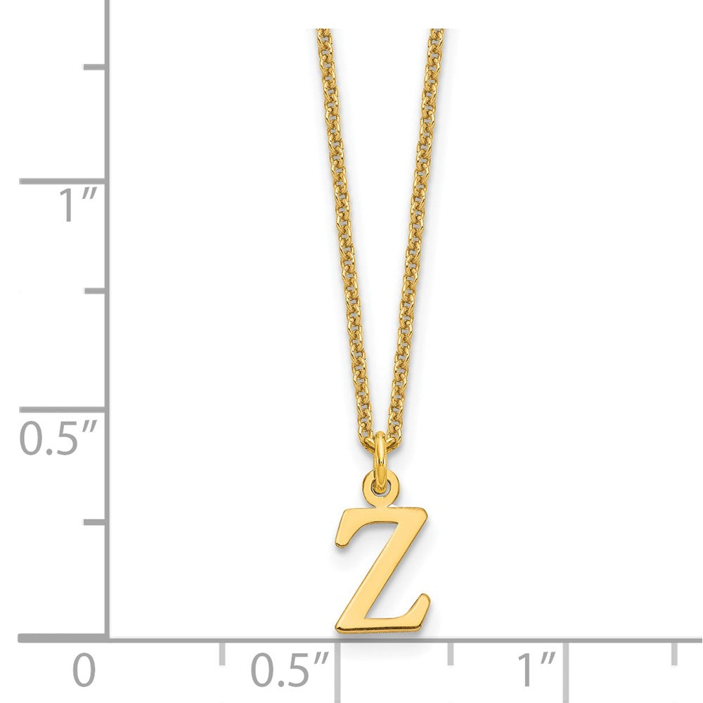 14K Yellow Gold 14Ky Cutout Letter Z Initial Necklace
