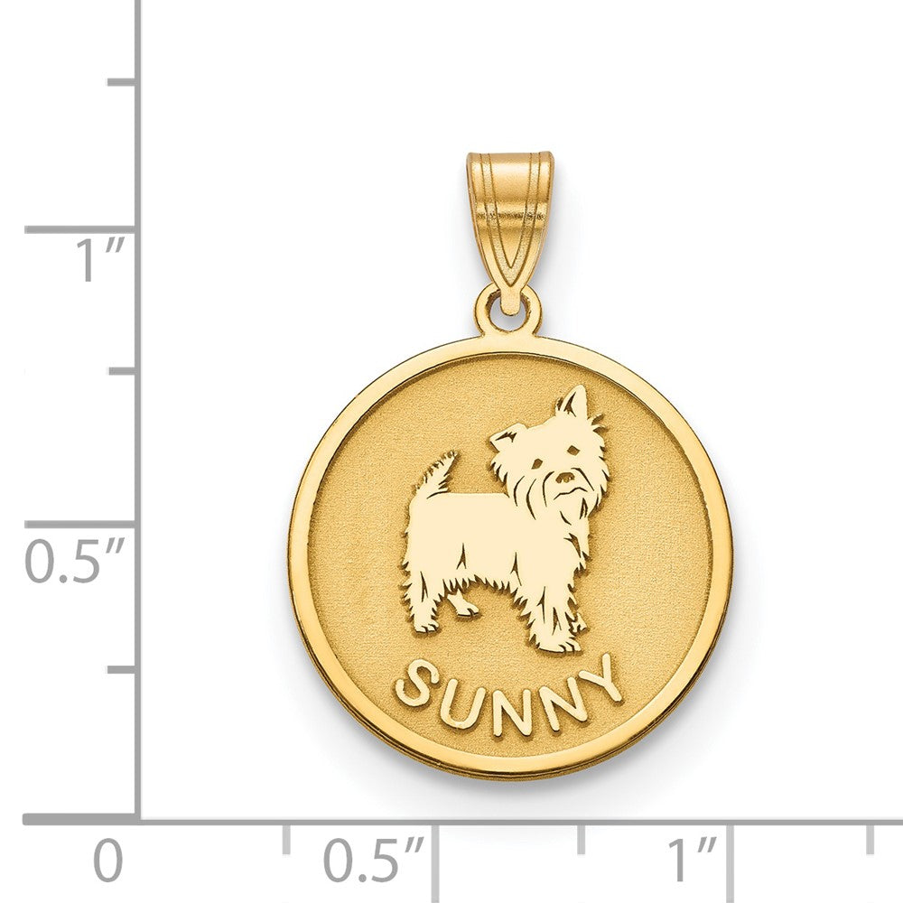 14K Yellow Gold Dog Pendant