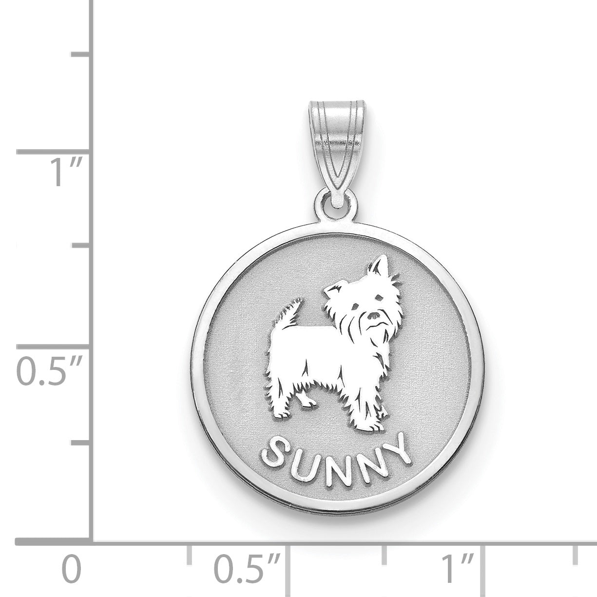 14K White Gold Dog Pendant