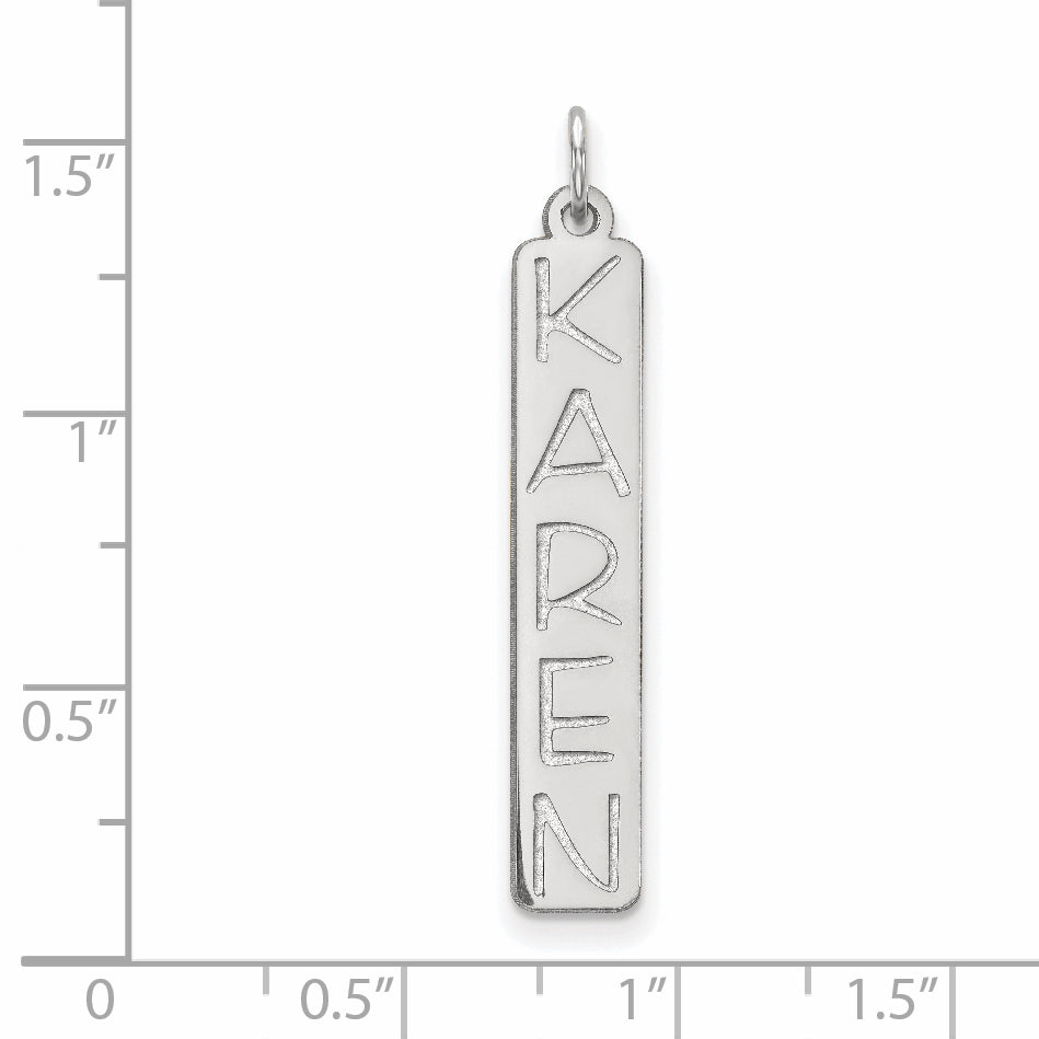 10k White Gold 10k White Gold Large Garfield Font Bar Charm