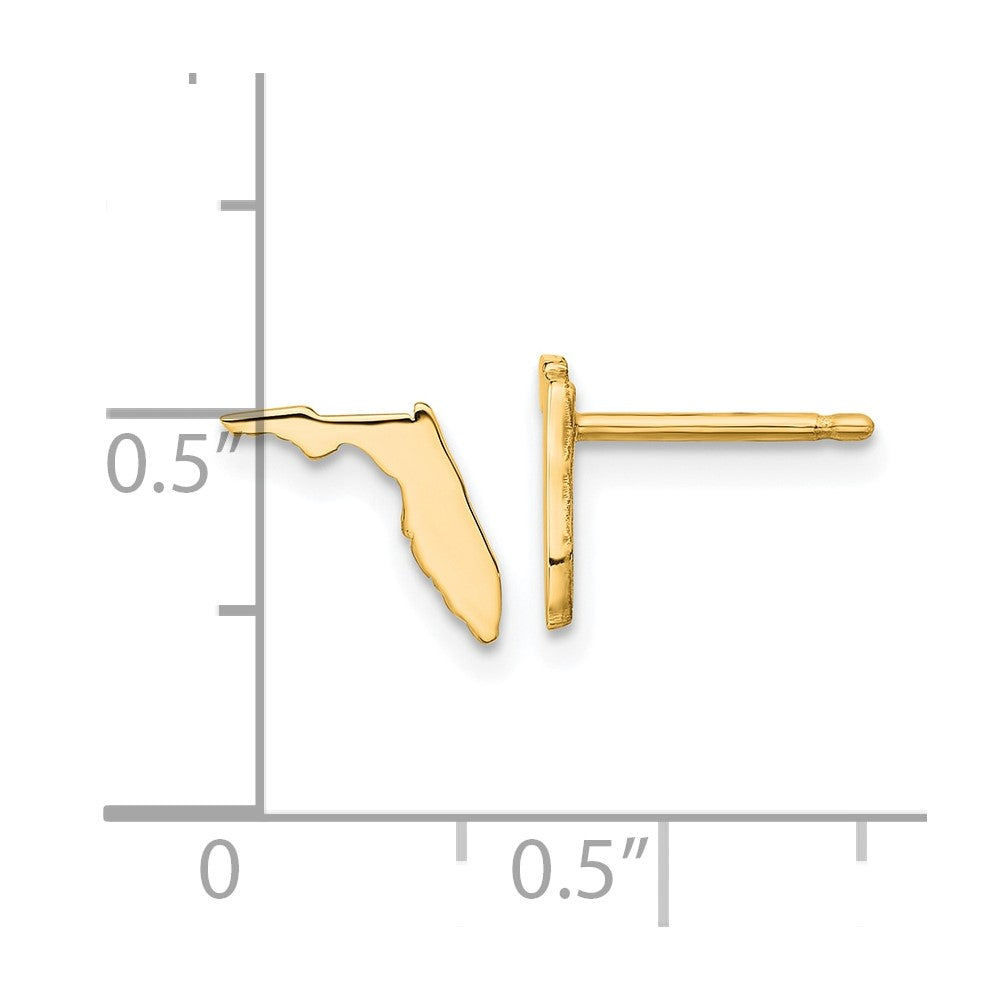 Gold Plated Sterling Silver/Gold Florida State Earrings