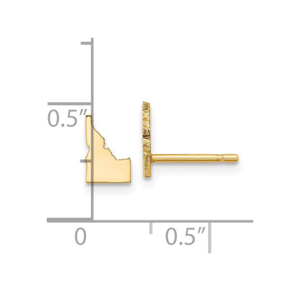 Gold Plated Sterling Silver/Gold Idaho State Earrings