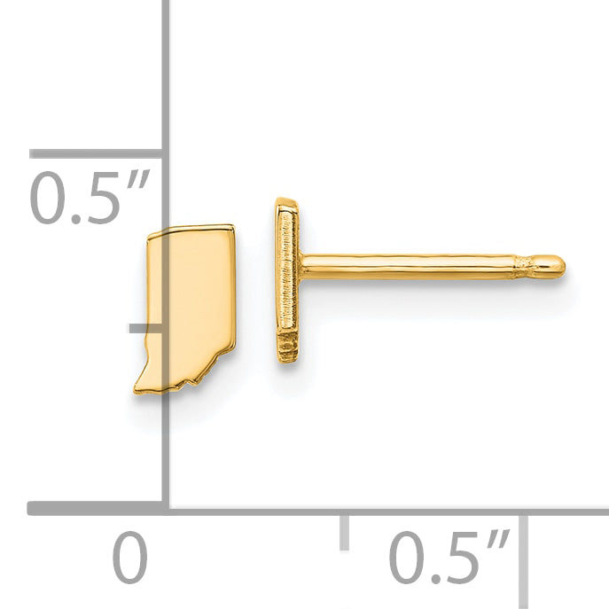 Gold Plated Sterling Silver/Gold Indiana State Earrings