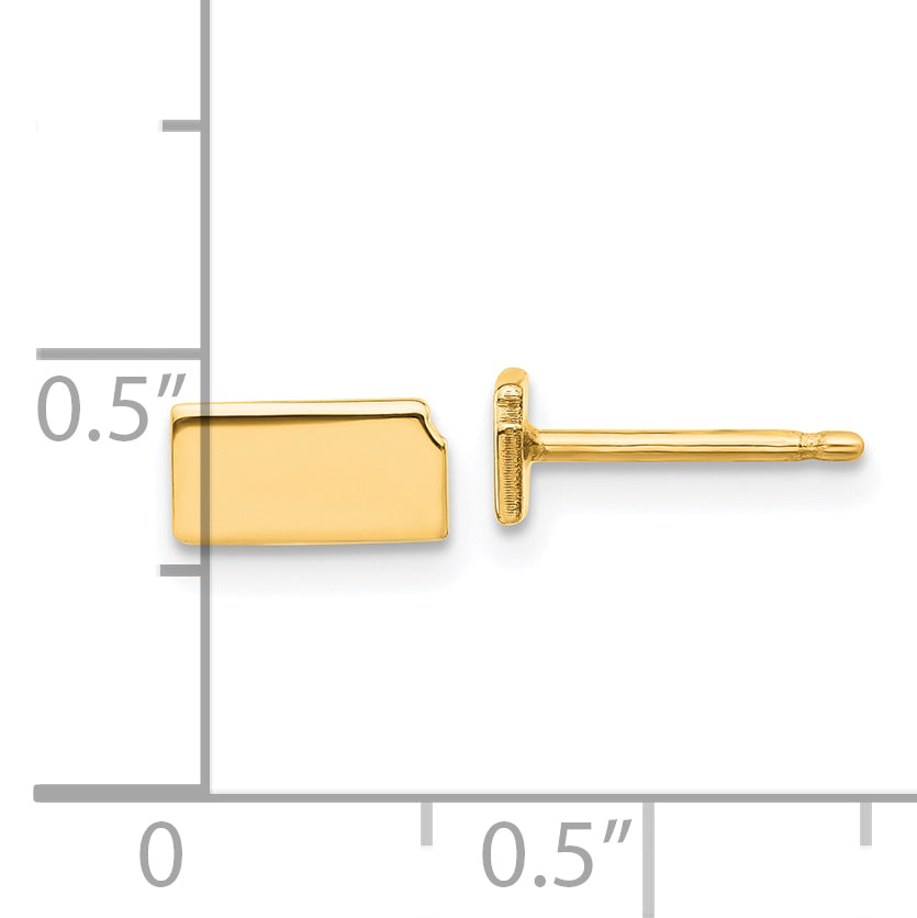 Gold Plated Sterling Silver/Gold Kansas State Earrings