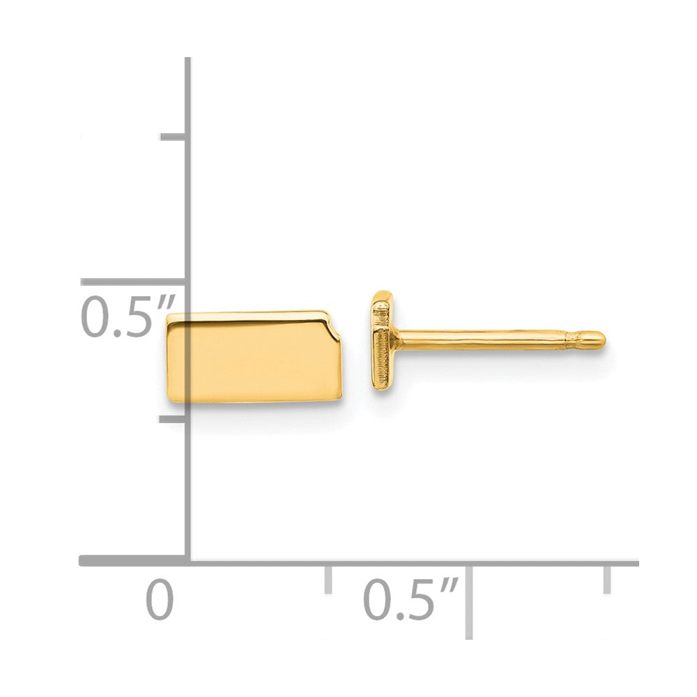 14K Yellow Gold 14Ky Kansas State Earrings