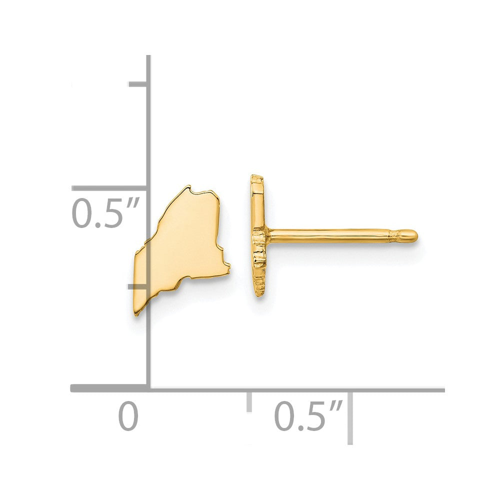 Gold Plated Sterling Silver/Gold Maine State Earrings