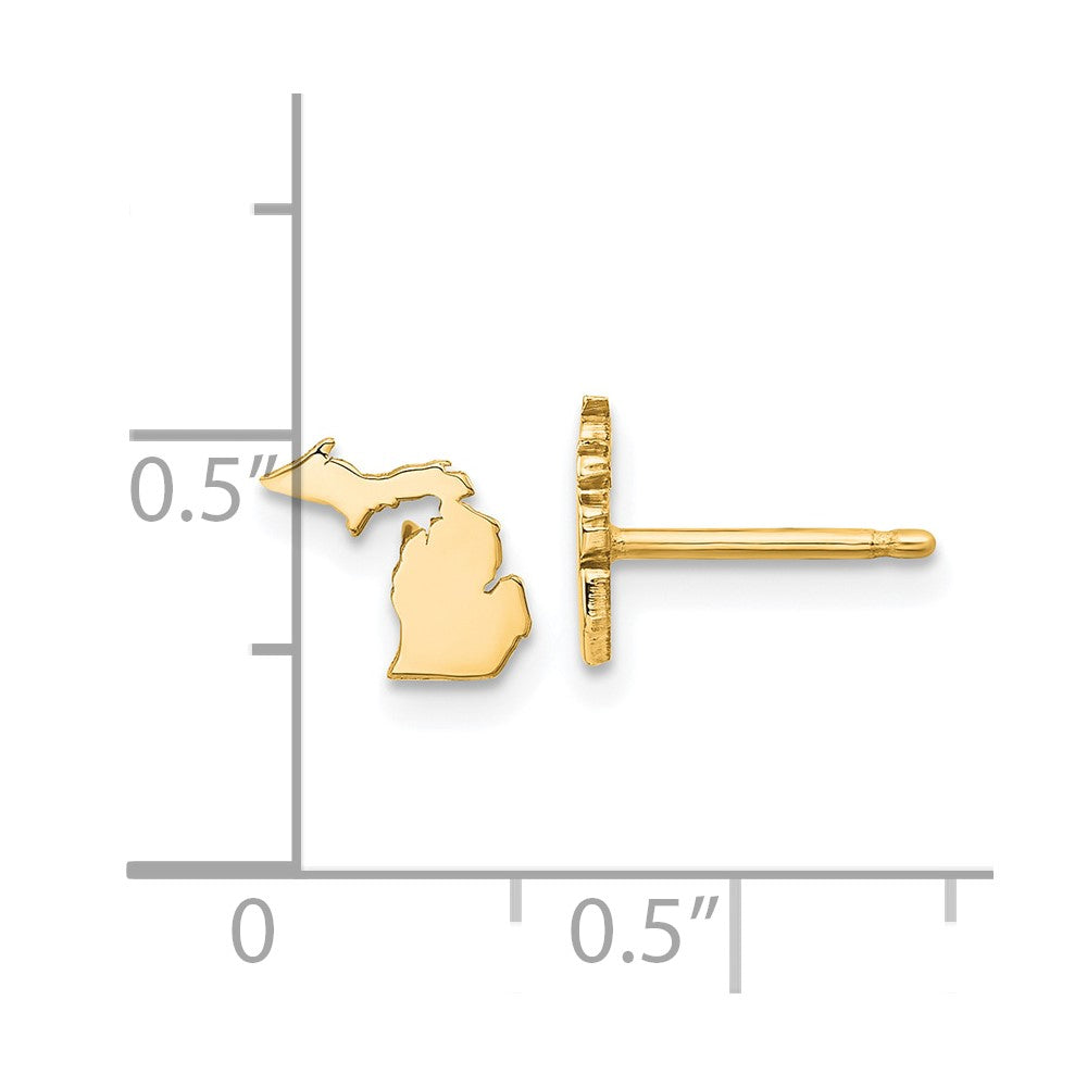 Gold Plated Sterling Silver/Gold Michigan State Earrings