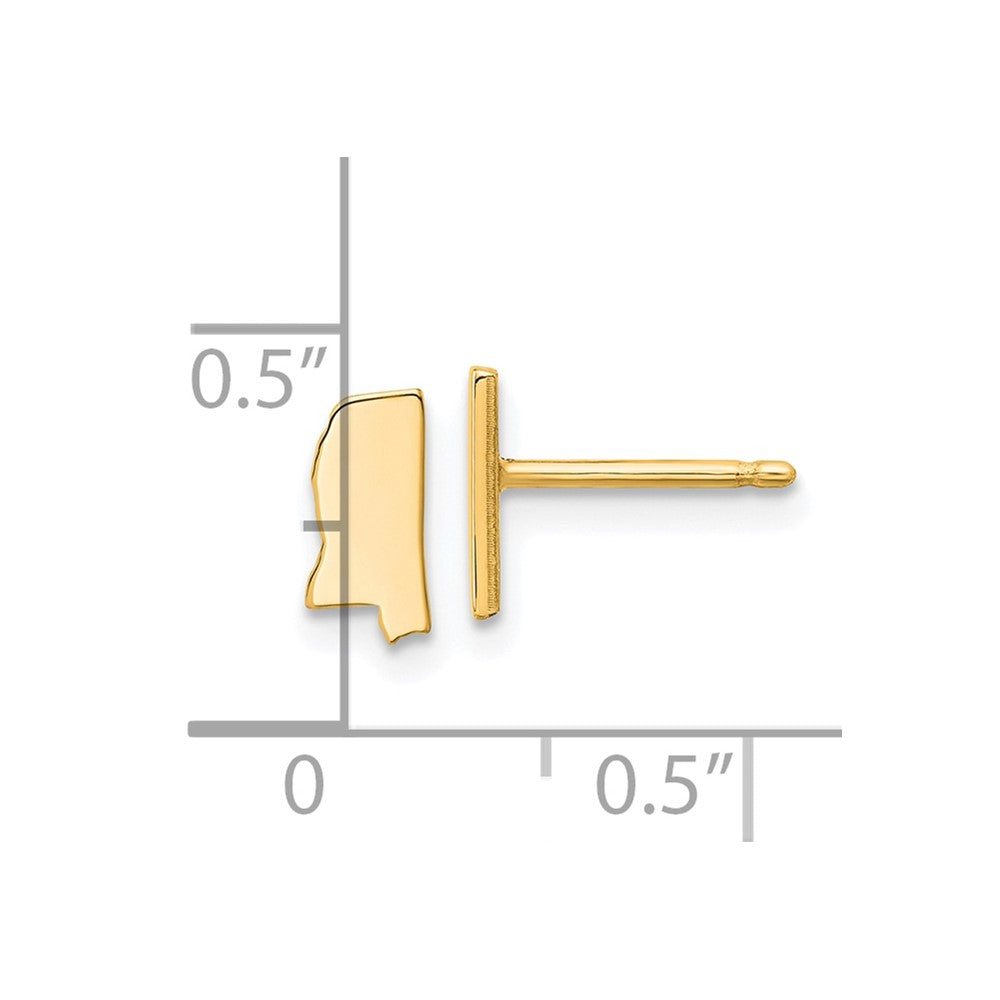14K Yellow Gold 14Ky Mississippi State Earrings