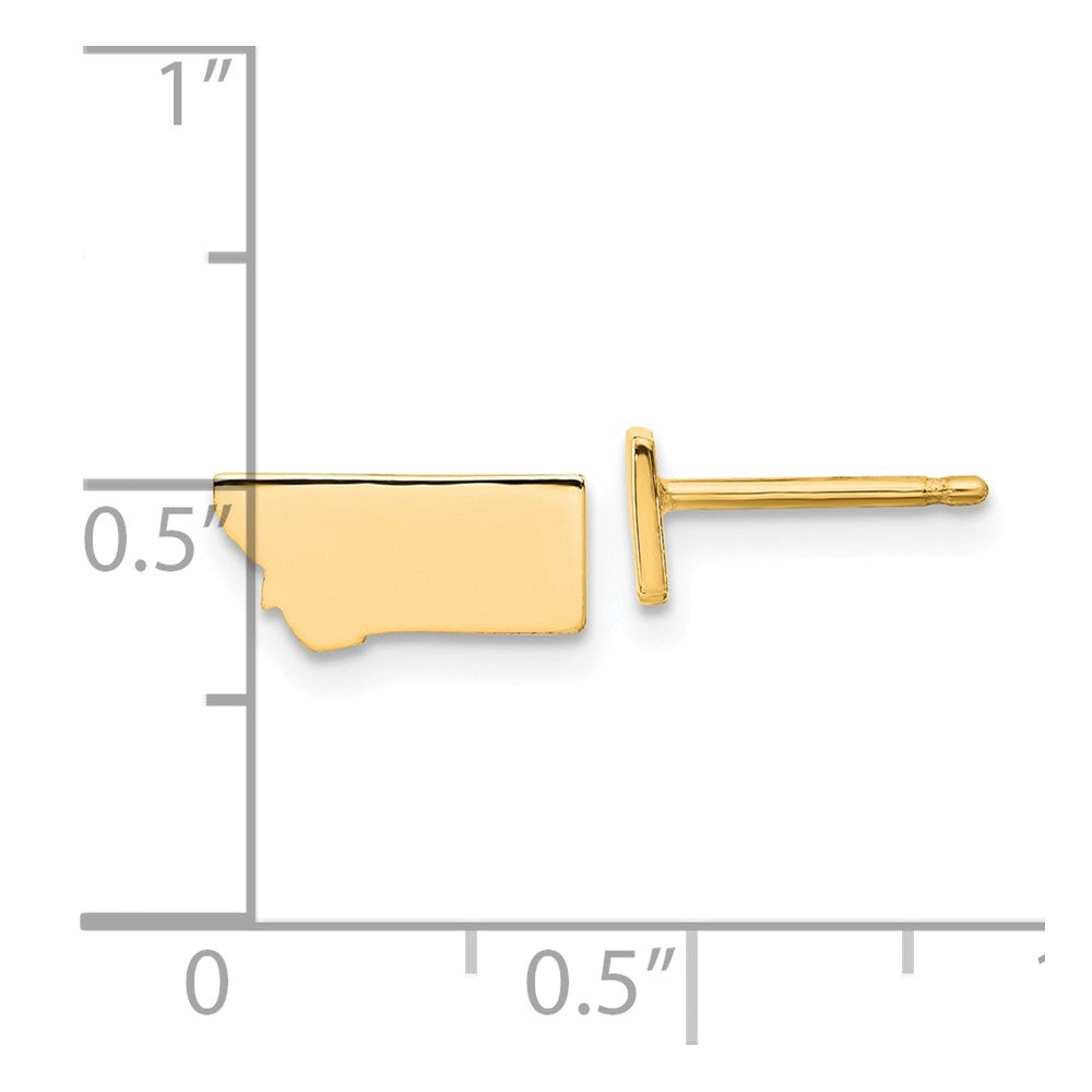 Gold Plated Sterling Silver/Gold Montana State Earrings