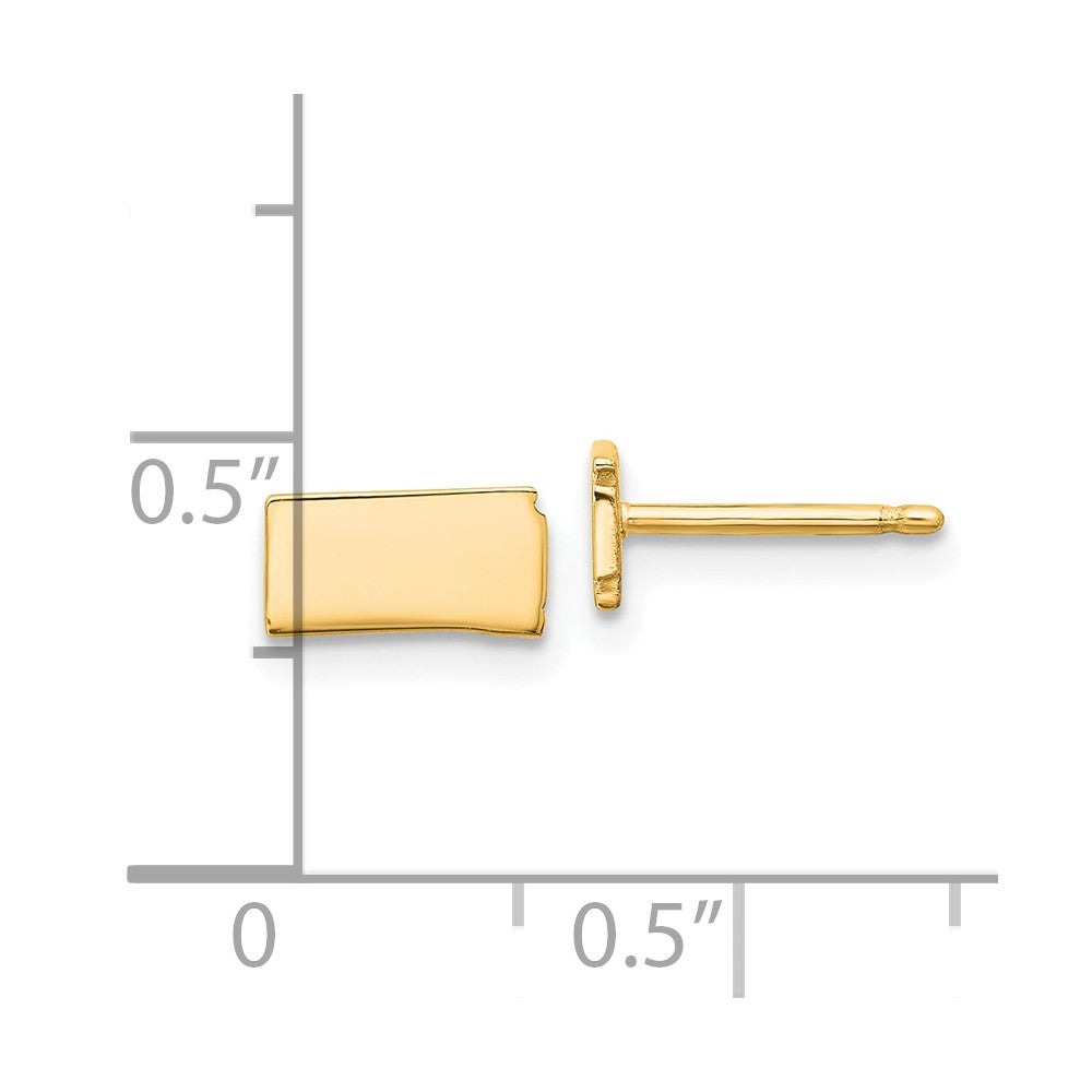 Gold Plated Sterling Silver/Gold North Dakota State Earrings