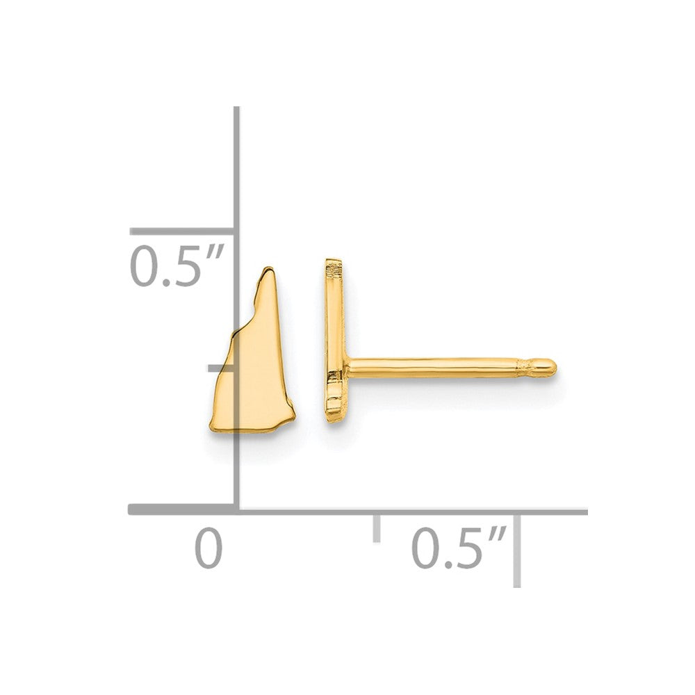 Gold Plated Sterling Silver/Gold New Hampshire State Earrings