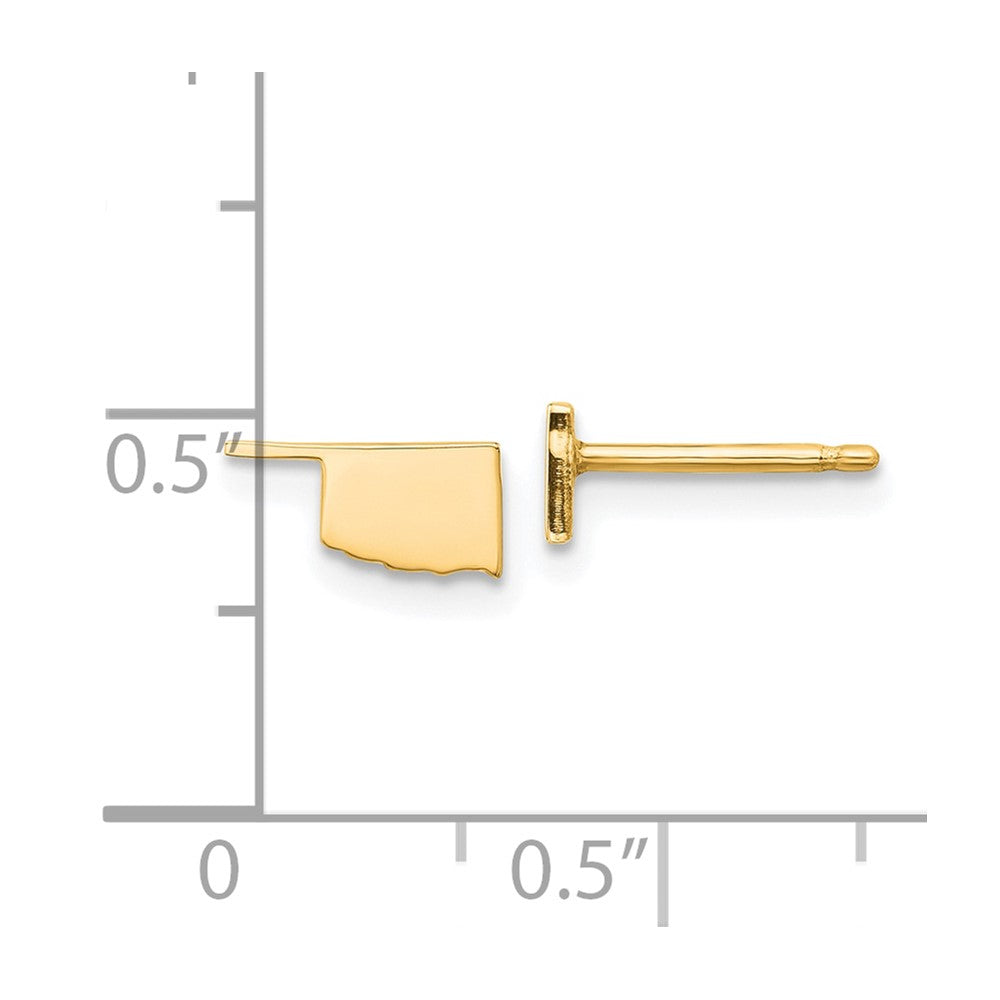 Gold Plated Sterling Silver/Gold Oklahoma State Earrings