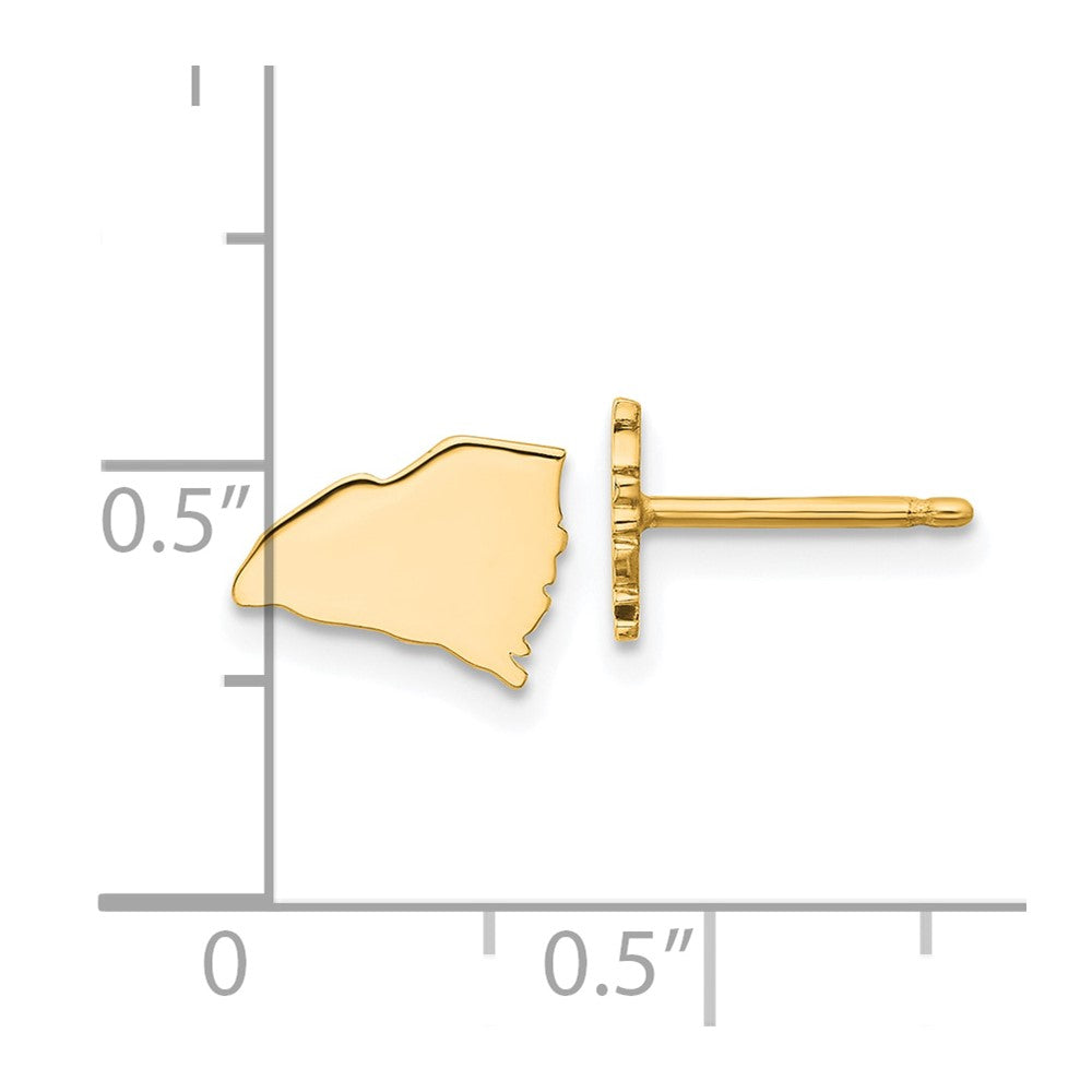 14K Yellow Gold 14Ky South Carolina State Earrings