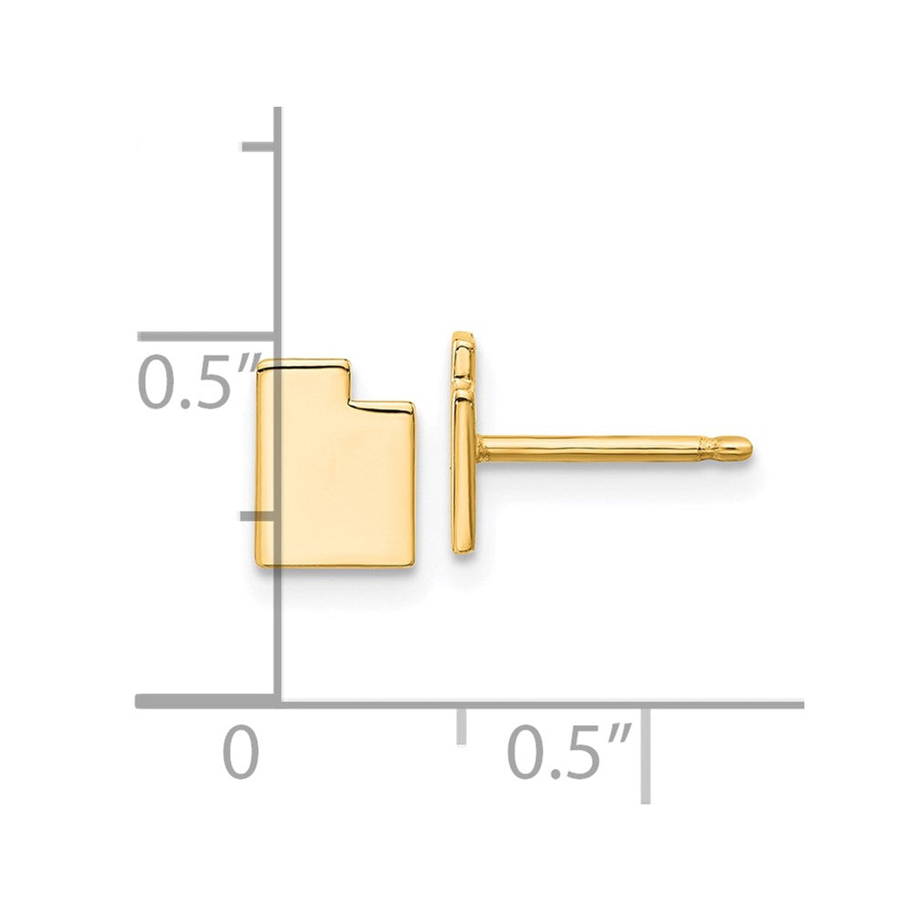 14K Yellow Gold 14Ky Utah State Earrings