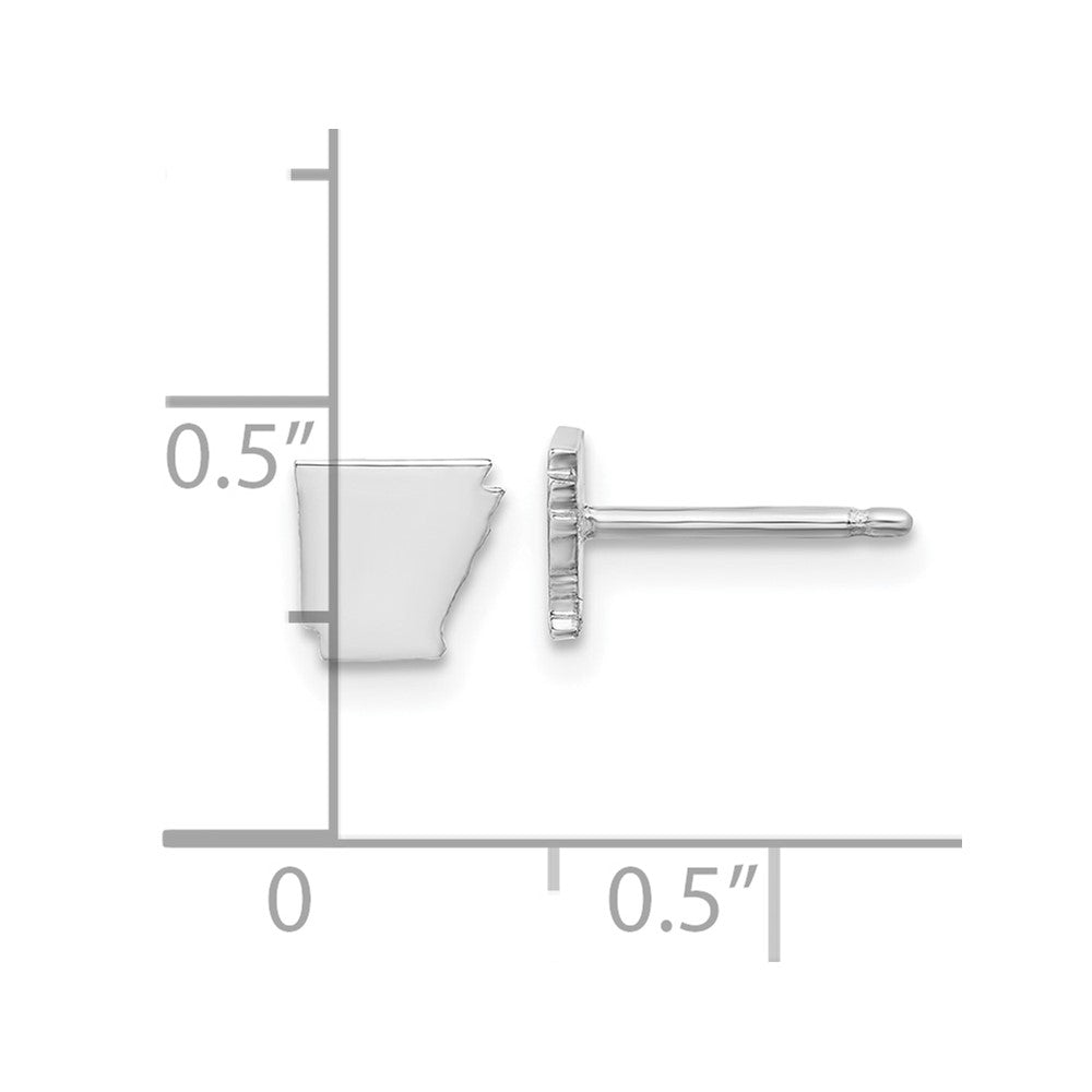 Sterling Silver Silver/Rhodium Plated Arkansas State Earrings