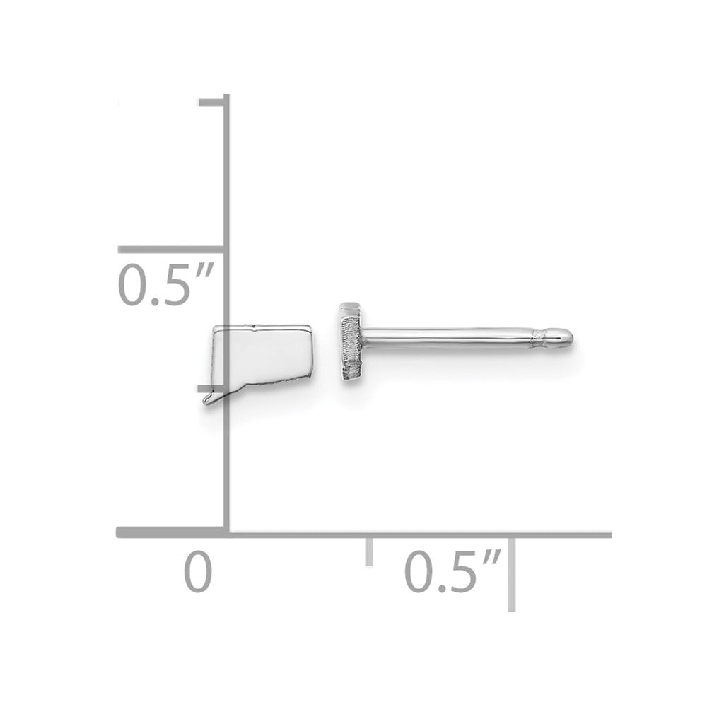 14K White Gold 14Kw Connecticut State Earrings