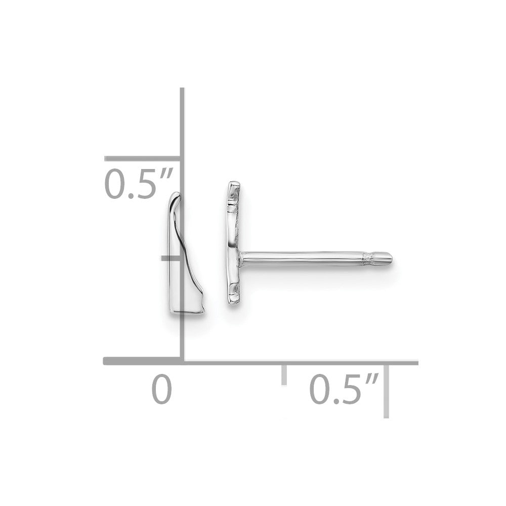 14K White Gold 14Kw Delaware State Earrings