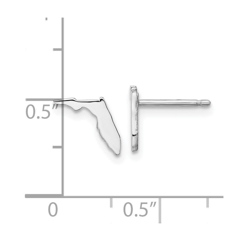 Sterling Silver Silver/Rhodium Plated Florida State Earrings