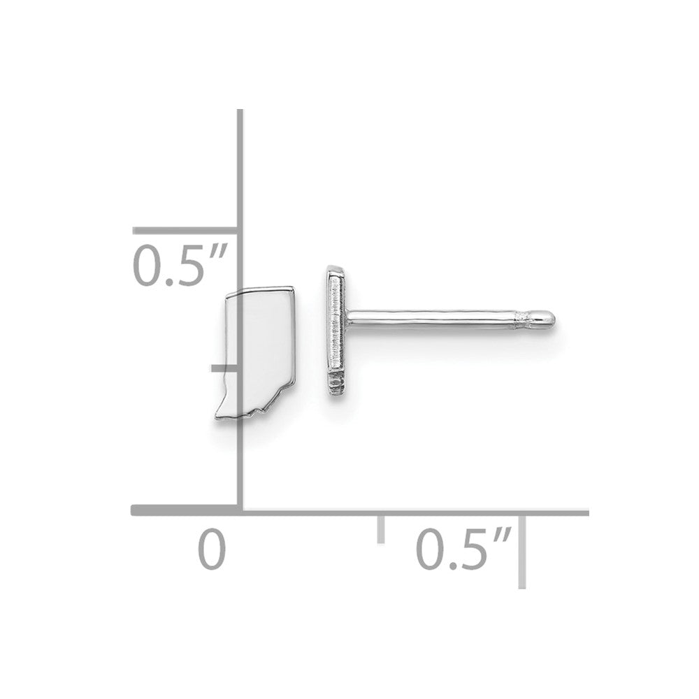 Sterling Silver Silver/Rhodium Plated Indiana State Earrings