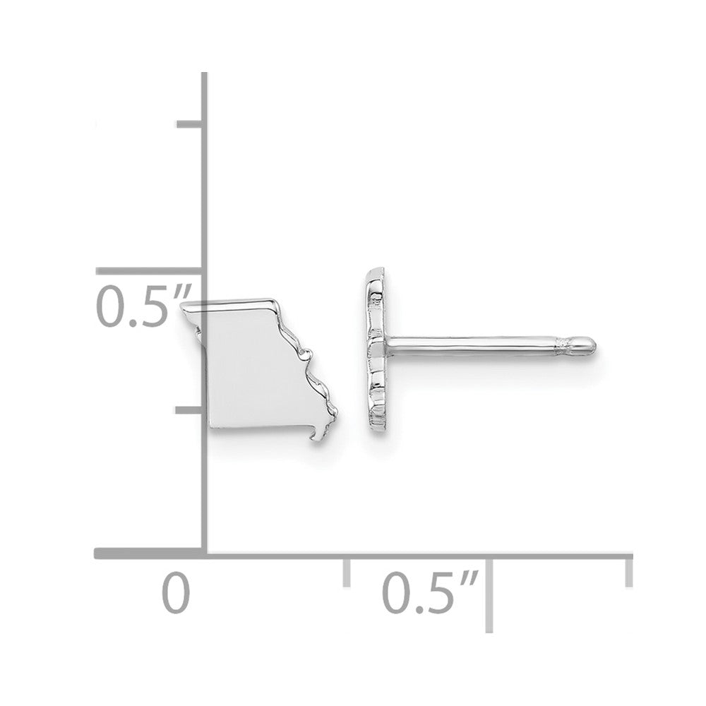 14K White Gold 14Kw Missouri State Earrings
