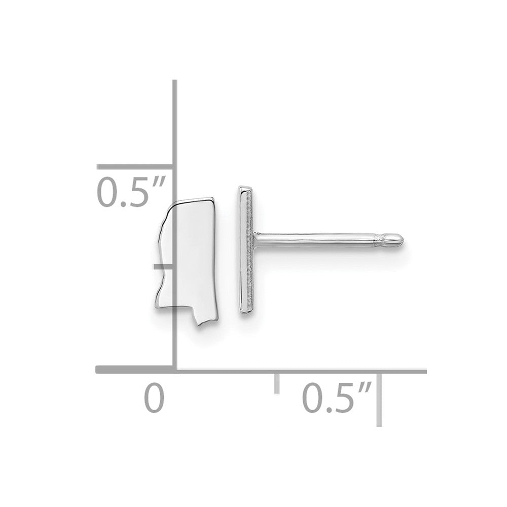 Sterling Silver Silver/Rhodium Plated Mississippi State Earrings