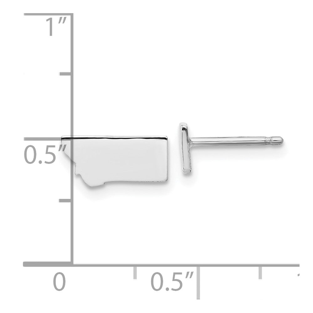 Sterling Silver Silver/Rhodium Plated Montana State Earrings