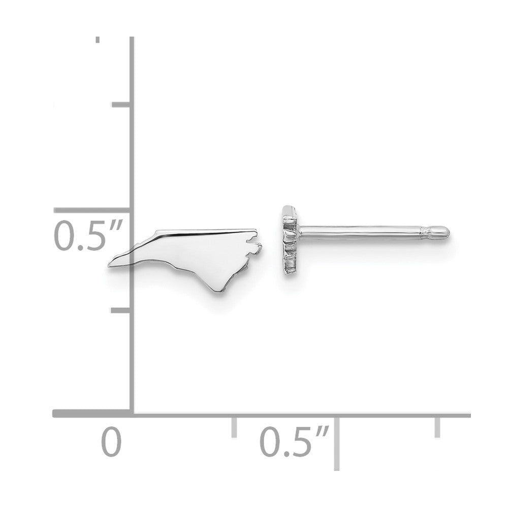 14K White Gold 14Kw North Carolina State Earrings