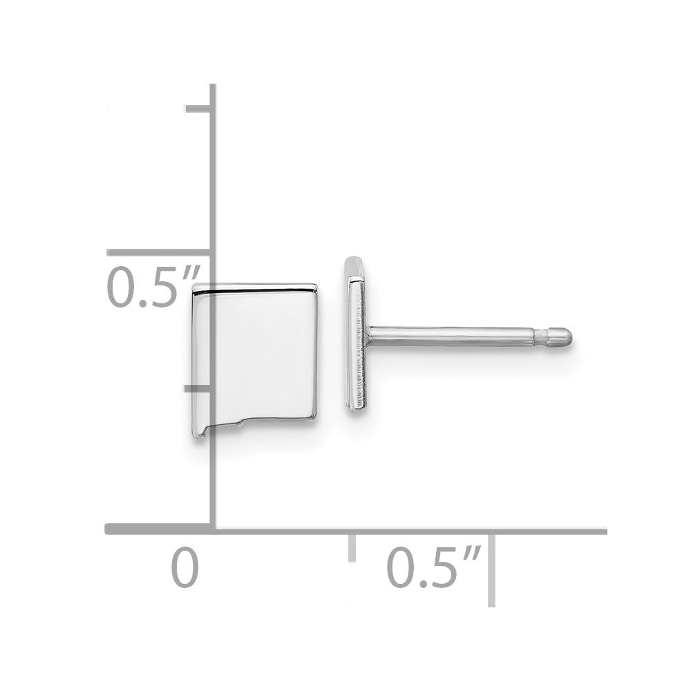 Sterling Silver Silver/Rhodium Plated New Mexico State Earrings