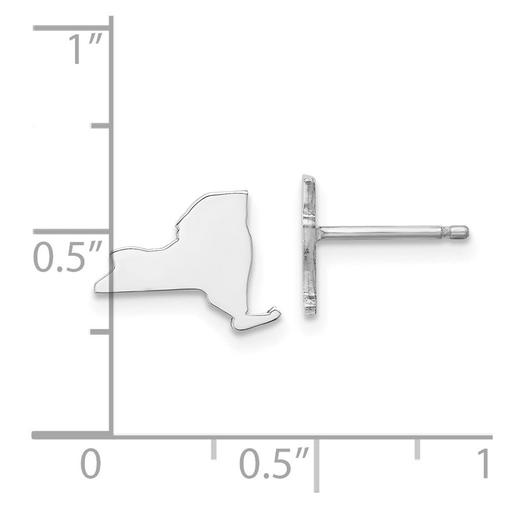 Sterling Silver Silver/Rhodium Plated New York State Earrings