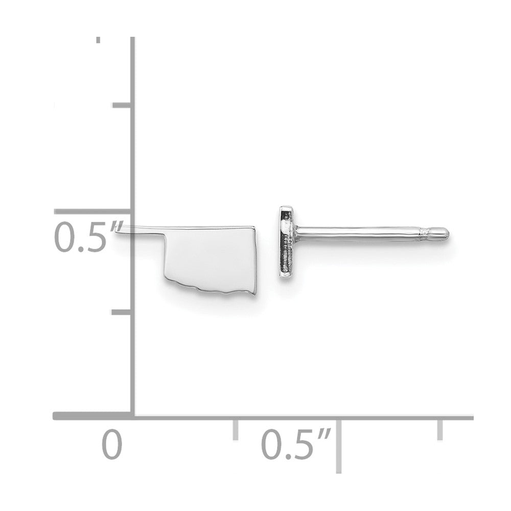 Sterling Silver Silver/Rhodium Plated Oklahoma State Earrings