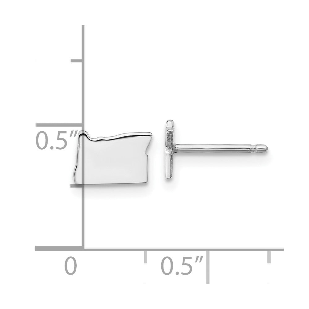 14K White Gold 14Kw Oregon State Earrings