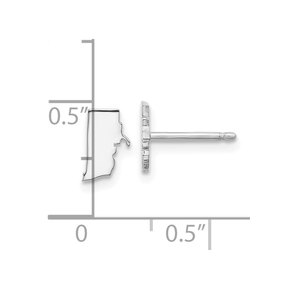 Sterling Silver Silver/Rhodium Plated Rhode Island State Earrings