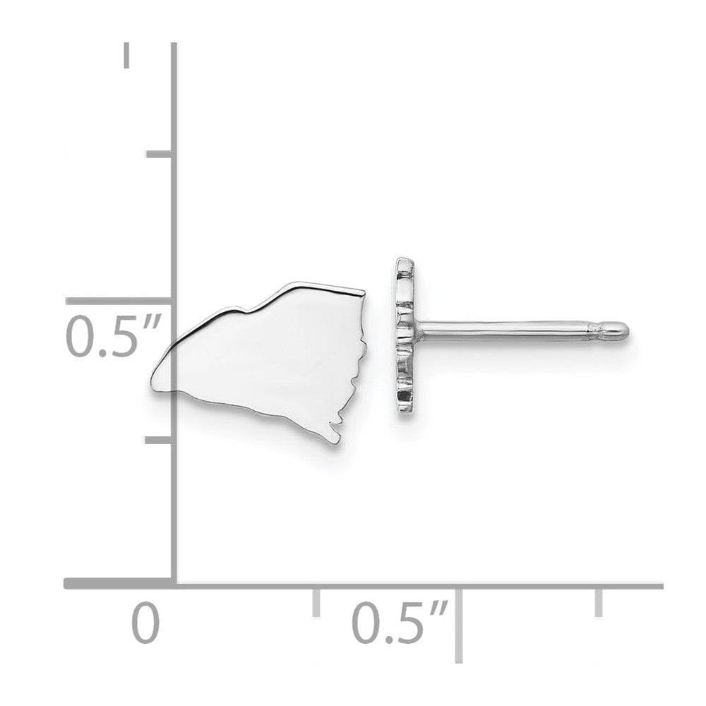 14K White Gold 14Kw South Carolina State Earrings