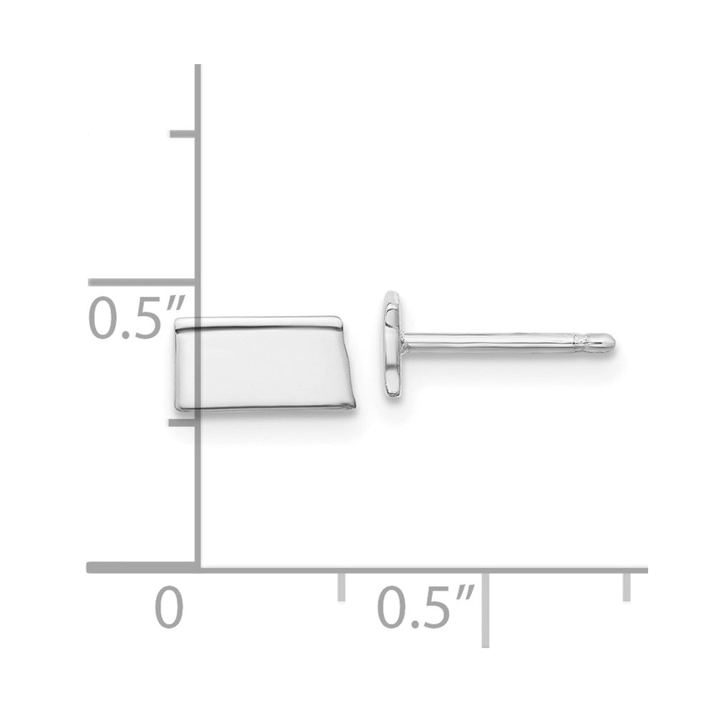 14K White Gold 14Kw South Dakota State Earrings