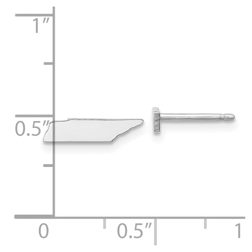 Sterling Silver Silver/Rhodium Plated Tennessee State Earrings