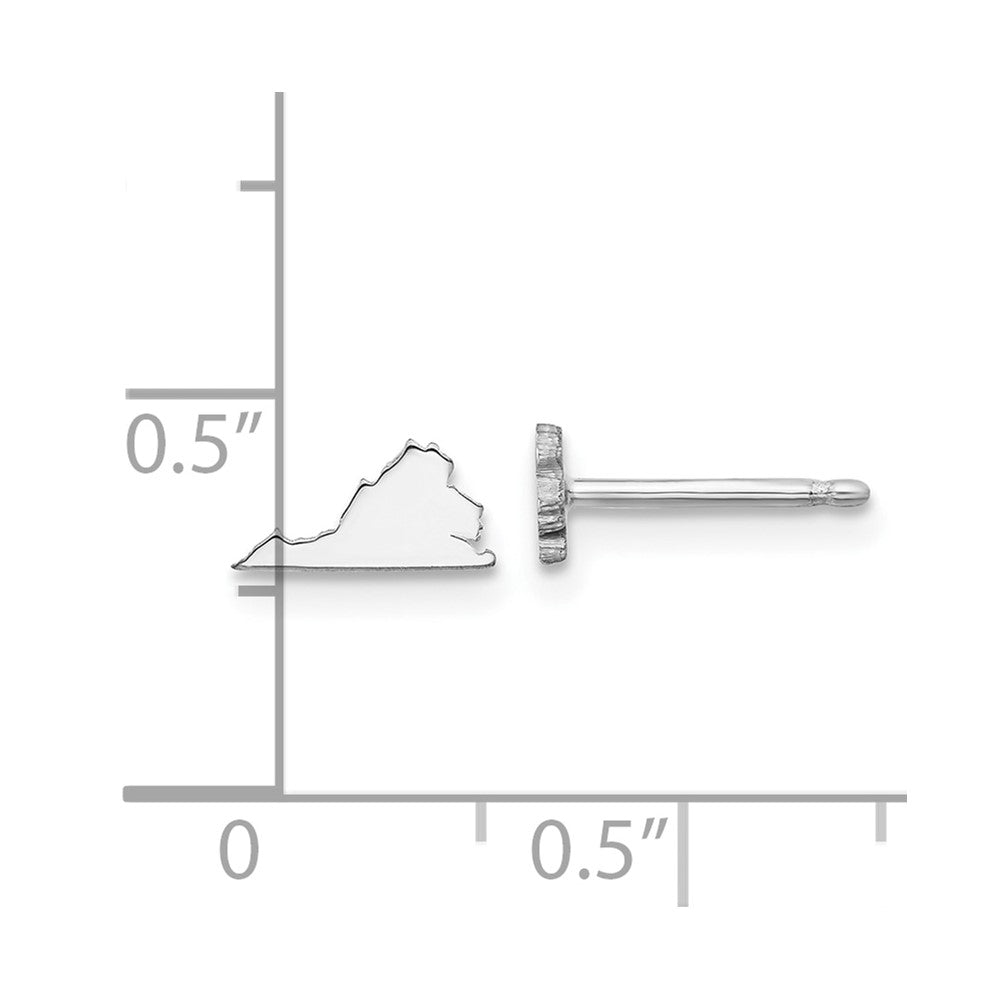 14K White Gold 14Kw Virginia State Earrings