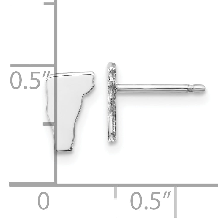 14K White Gold 14Kw Vermont State Earrings