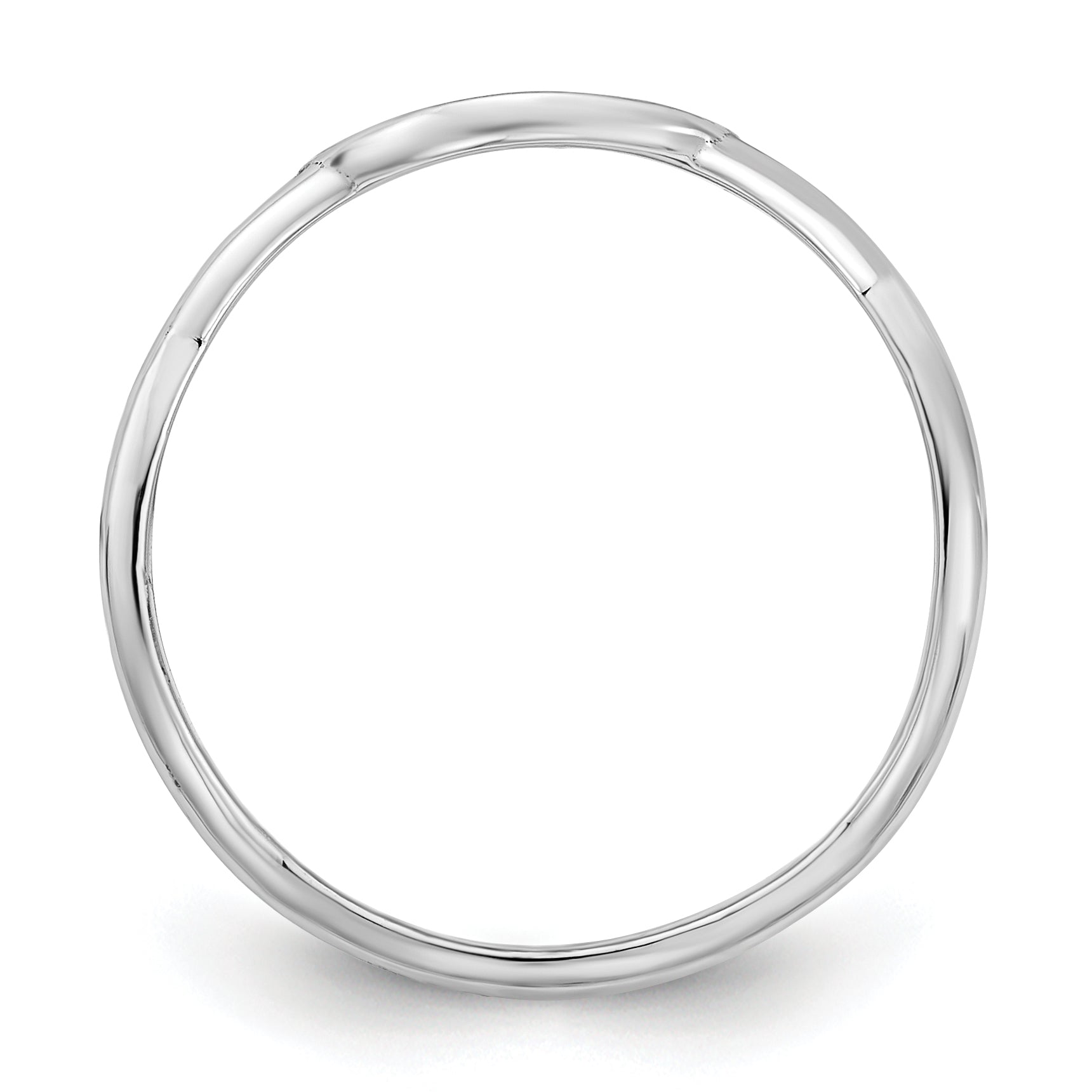 14K White Gold Twisted Band With Epoxy Monogram Ring