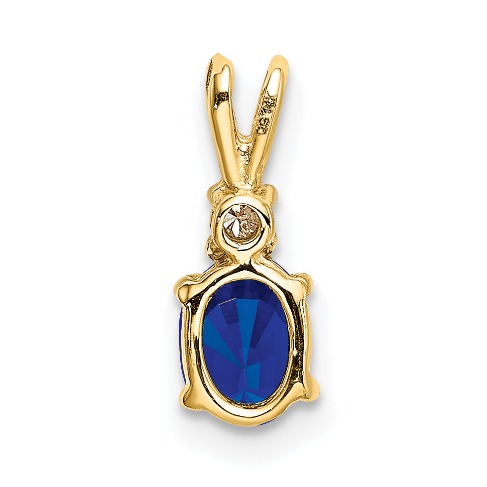 14k Yellow Gold 14k Sapphire Diamond pendant