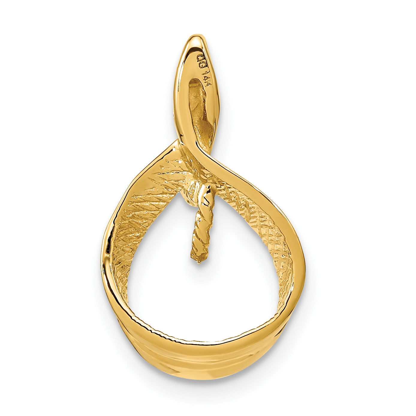 14K Yellow Gold 7mm White Round Freshwater Cultured Pearl Aa Diamond Pendant