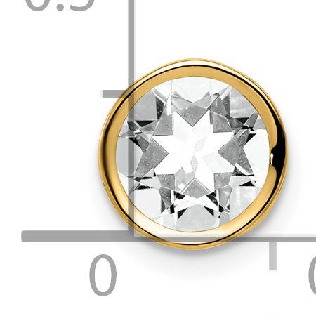 14k Yellow Gold 14k 7mm Cubic Zirconia Bezel Pendant