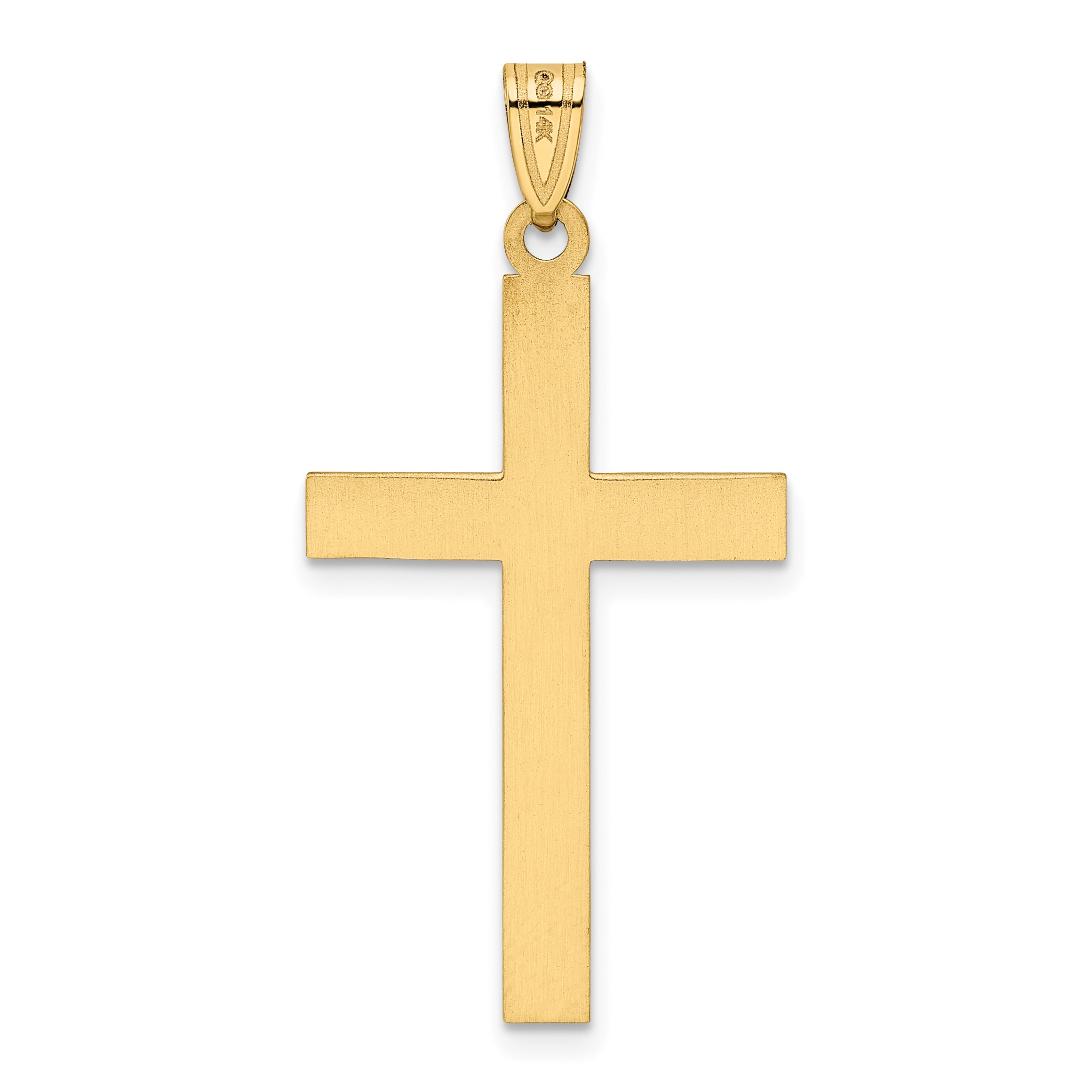14k Yellow Gold 14k Solid Laser Etched Cross Pendant