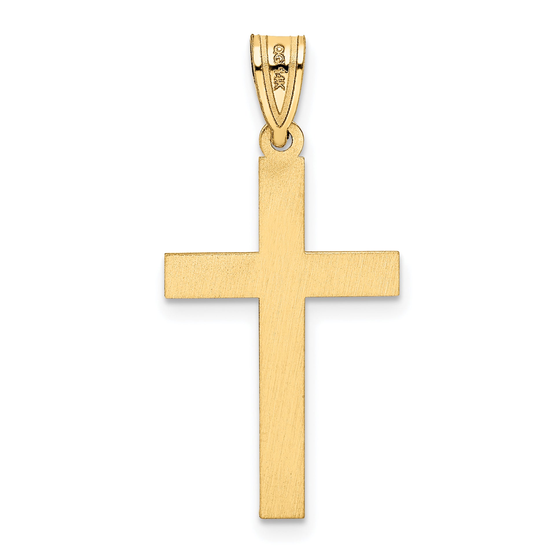 14k Yellow Gold 14k Florentine Satin Cross Pendant