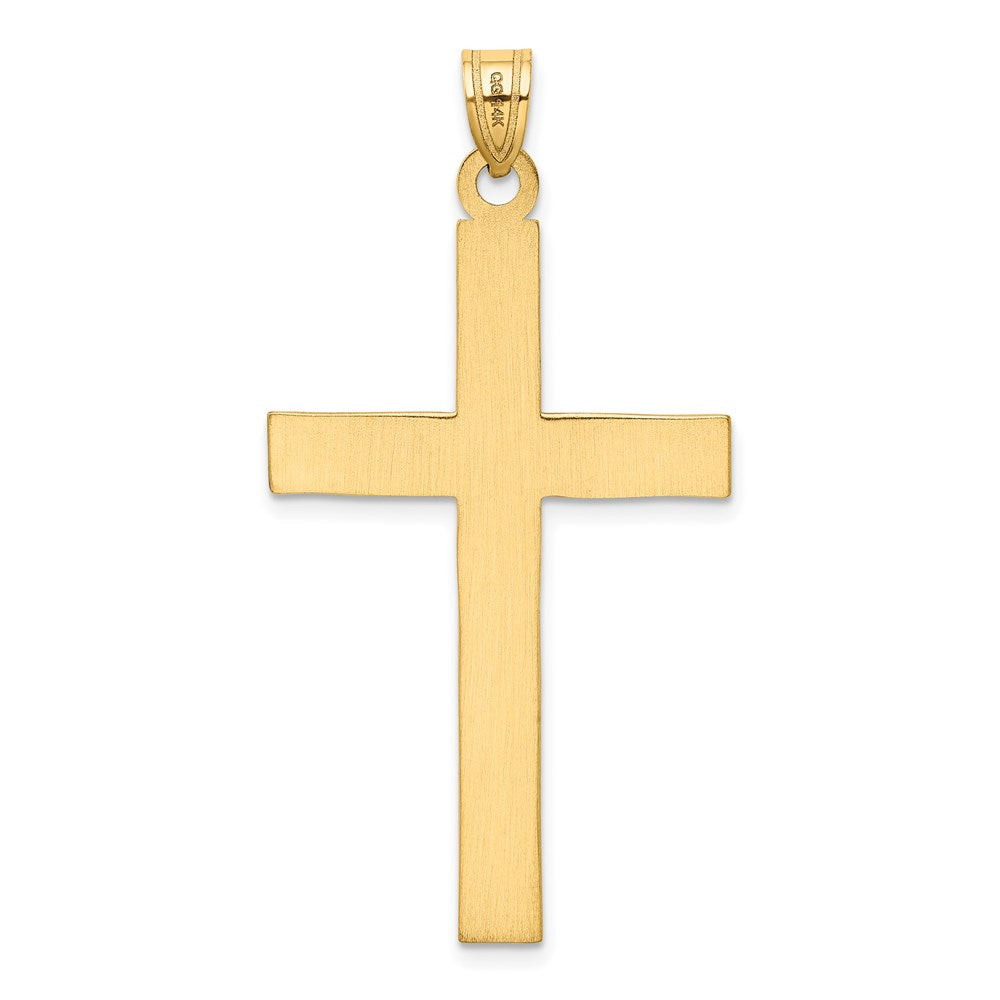 14k Yellow Gold 14k Florentine Satin Cross Pendant