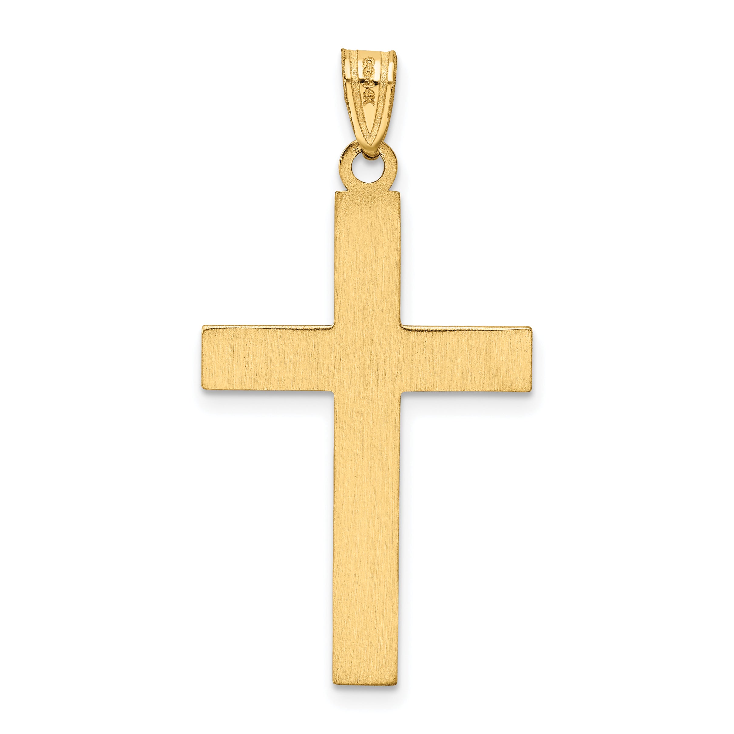 14k Yellow Gold 14k Solid Laser Etched Cross Pendant