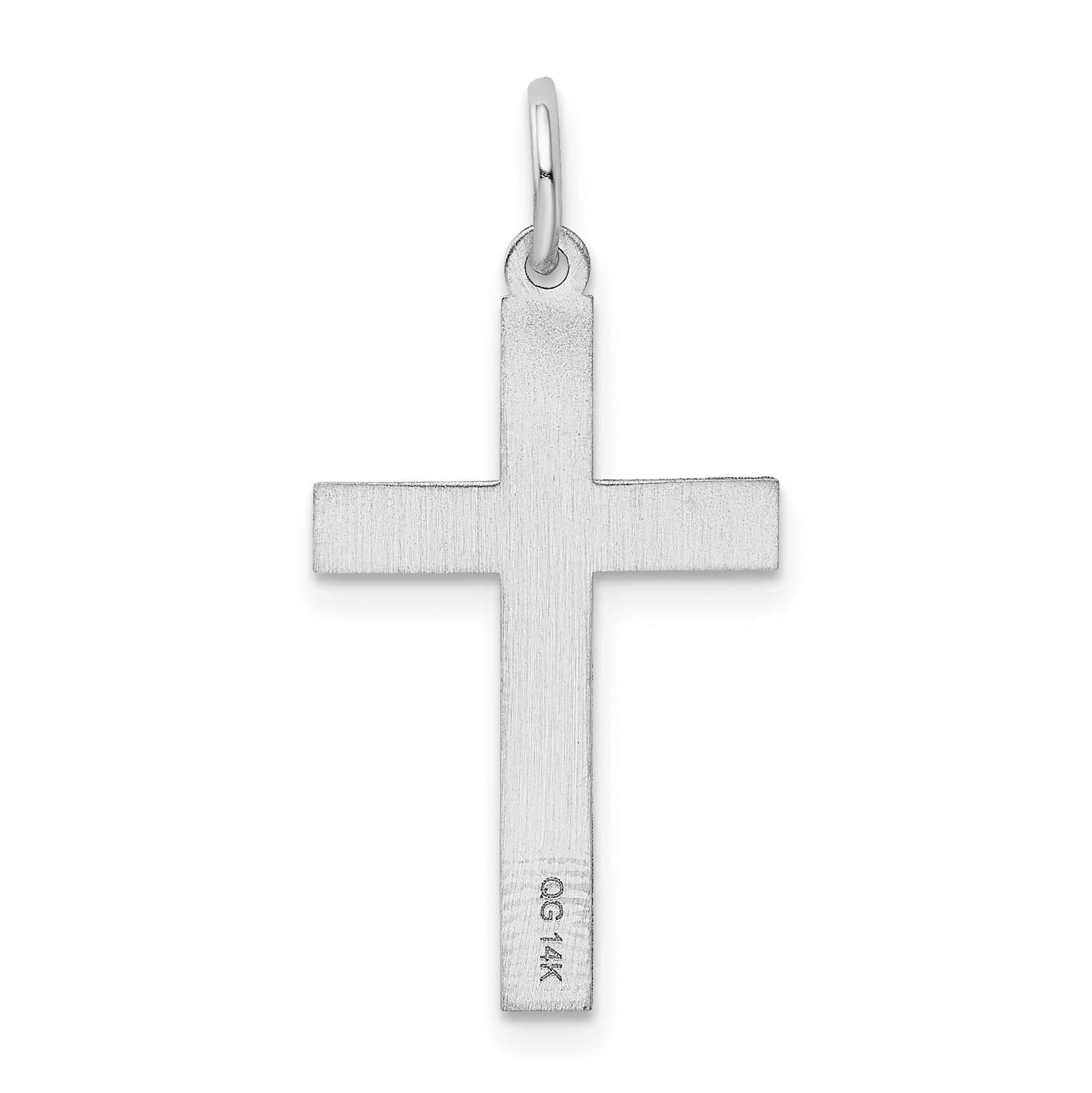 14k White Gold 14K White Gold Laser Designed Cross Charm